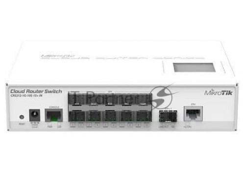 Сетевой коммутатор  Mikrotik CRS212-1G-10S-1S+IN Cloud Router Switch 212-1G-10S-1S+IN with Atheros QC8519 400Mhz CPU, 64MB RAM, 1xGigabit LAN, 10xSFP cages, 1xSFP+ cage, RouterOS L5, LCD panel, desktop case, PSU