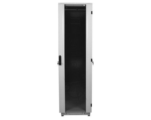 Шкаф телекоммуникационный напольный 42U (600x800) дверь стекло, цвет чёрный  (ШТК-М-42.6.8-1ААА-9005) (3 коробки)