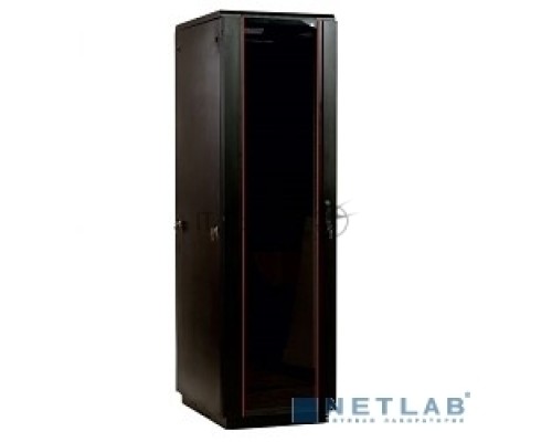 Шкаф телекоммуникационный напольный 42U (600x800) дверь стекло, цвет чёрный  (ШТК-М-42.6.8-1ААА-9005) (3 коробки)
