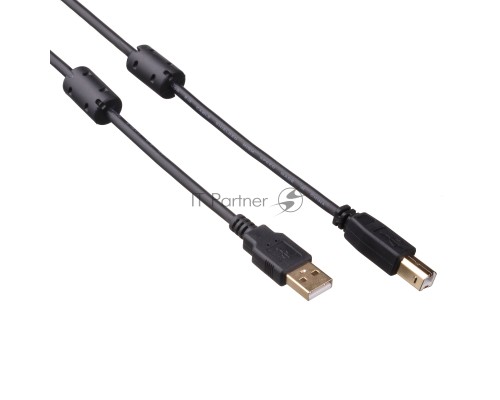 Кабель USB 2.0 A-->B 1.8м Exegate 2 фильтра, позолоченные контакты