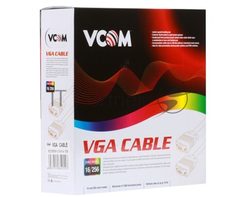Кабель монитор-SVGA card (15M-15M) 10м 2 фильтра VCOM <VVG6448-10M>