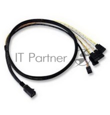  Кабель ACD-SFF8643-SATASB-08M, INT SFF8643-to-4*SATA+SB (MiniSAS HD -to- 4*SATA+SideBand internal cable) 75cm