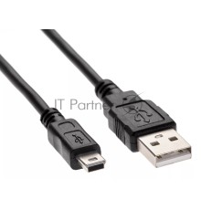 Кабель USB 2.0 A-->mini-B 5P (1.8 м) черный, Telecom<TC6911BK-1.8M>