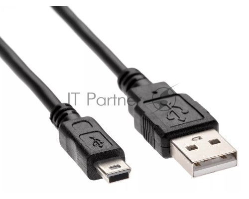 Кабель USB 2.0 A-->mini-B 5P (1.8 м) черный, Telecom<TC6911BK-1.8M>