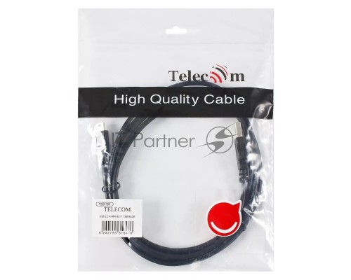 Кабель USB 2.0 A-->mini-B 5P (1.8 м) черный, Telecom<TC6911BK-1.8M>
