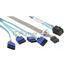 Кабель Supermicro internal mini SAS HD to 4 SATA 12G, 75/75/90/90cm w/75cm SB, S. 30AWG,RoHS/REACH