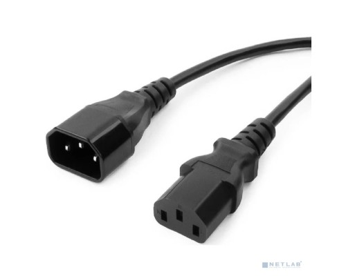 [Кабели силовые] Bion Кабель-удлинитель питания 1.8м, C13-C14 с заземлением, 0.75мм, 10А, черный [BXP-PC-189-VDE]