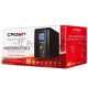 Источник бесперебойного питания CROWN 800VA/510W, металл, 1x12V/9AH, розетки 3*EURO+1*IEC bybass, трансформатор AVR 145-280V, LCD дисплей, съёмный кабель 1.2м, фильтр телефонной и ethernet линии RJ11/45, защита батареи, от перегрузки, от КЗ