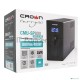 Источник бесперебойного питания CROWN 800VA/510W, металл, 1x12V/9AH, розетки 3*EURO+1*IEC bybass, трансформатор AVR 145-280V, LCD дисплей, съёмный кабель 1.2м, фильтр телефонной и ethernet линии RJ11/45, защита батареи, от перегрузки, от КЗ