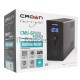 Источник бесперебойного питания CROWN 800VA/510W, металл, 1x12V/9AH, розетки 3*EURO+1*IEC bybass, трансформатор AVR 145-280V, LCD дисплей, съёмный кабель 1.2м, фильтр телефонной и ethernet линии RJ11/45, защита батареи, от перегрузки, от КЗ