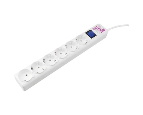 [Сетевые фильтры] PowerCube Фильтр-удлинитель (SPG6-А2) 5.0м, 6 розеток, 16А, белый