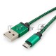 Кабель Gembird  USB 2.0 Cablexpert CC-mUSB2gn1m, AM/microBM 5P, 1м, нейлоновая оплетка, алюминиевые разъемы, зеленый, пакет