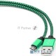 Кабель Gembird  USB 2.0 Cablexpert CC-mUSB2gn1m, AM/microBM 5P, 1м, нейлоновая оплетка, алюминиевые разъемы, зеленый, пакет