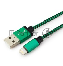 Кабель Gembird  USB 2.0 Cablexpert CC-ApUSB2gn1m, AM/Lightning 8P, 1м, нейлоновая оплетка, алюминиевые разъемы, зеленый, пакет