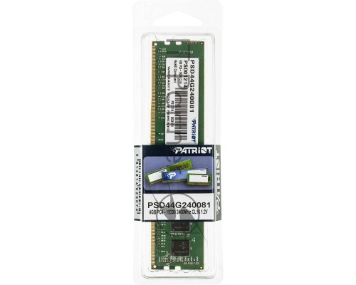 Оперативная память Patriot 4GB DDR4 DIMM PSD44G240081 {PC4-19200, 2400MHz} Оперативная память Patriot 4GB DDR4 DIMM PSD44G240081 {PC4-19200, 2400MHz}