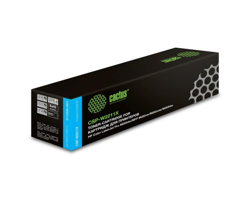 [расходные материалы] Картридж лазерный Cactus CSP-W2211X голубой (2450стр.) для HP M255/MFP M282/M283