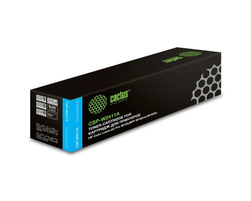 [расходные материалы] Картридж лазерный Cactus CSP-W2411A голубой (850стр.) для HP Color LaserJet Pro M155;MFP M182nw/M183fw