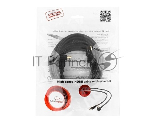 Кабель HDMI Cablexpert CC-HDMI490-10, 19M/19M, v2.0, медь, позол.разъемы, экран, угловой, 3м, черный, пакет Кабель HDMI Cablexpert CC-HDMI490-10, 19M/19M, v2.0, медь, позол.разъемы, экран, угловой, 3м, черный, пакет
