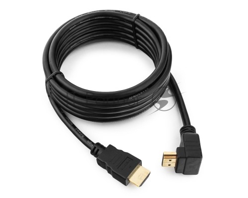 Кабель HDMI Cablexpert CC-HDMI490-10, 19M/19M, v2.0, медь, позол.разъемы, экран, угловой, 3м, черный, пакет Кабель HDMI Cablexpert CC-HDMI490-10, 19M/19M, v2.0, медь, позол.разъемы, экран, угловой, 3м, черный, пакет