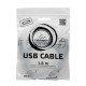 Кабель USB 2.0 Pro Cablexpert CCP-USB2-AMBM-6G, AM/BM, 1.8м, экран, серый