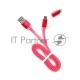 Кабель USB 2.0 Cablexpert CC-mAPUSB2pk1m, AM/microBM 5P - iPhone lightning, 1м, комбо кабель, алюминиевые разъемы, розовый, блистер