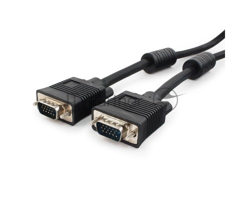 Кабель VGA Premium Cablexpert CC-PPVGA-10-B, 15M/15M, 3.0м, черный, тройной экран, феррит.кольца, пакет Кабель VGA Premium Cablexpert CC-PPVGA-10-B, 15M/15M, 3.0м, черный, тройной экран, феррит.кольца, пакет