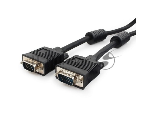 Кабель VGA Premium Cablexpert CC-PPVGA-10-B, 15M/15M, 3.0м, черный, тройной экран, феррит.кольца, пакет Кабель VGA Premium Cablexpert CC-PPVGA-10-B, 15M/15M, 3.0м, черный, тройной экран, феррит.кольца, пакет
