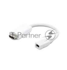 Переходник miniDisplayPort - HDMI, Cablexpert A-mDPF-HDMIM-001-W, 20F/19M, длина 10см, белый, пакет