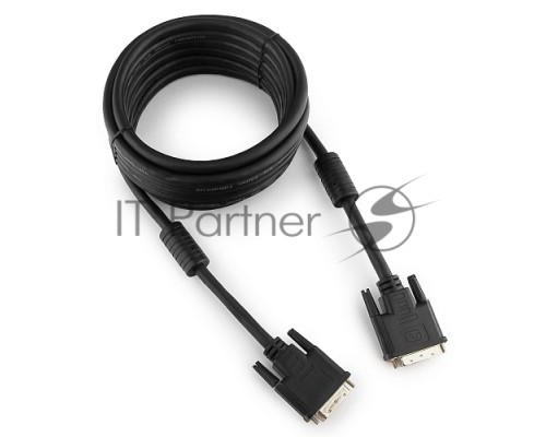 Кабель DVI-D dual link Gembird/Cablexpert CC-DVI2-BK-15, 25M/25M, 4.5м, черный, экран, феррит.кольца, пакет Кабель DVI-D dual link Gembird/Cablexpert CC-DVI2-BK-15, 25M/25M, 4.5м, черный, экран, феррит.кольца, пакет