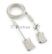 Кабель DVI-D single link Gembird/Cablexpert CC-DVI-6C, 19M/19M, 1.8м, серый, экран, феррит.кольца, пакет