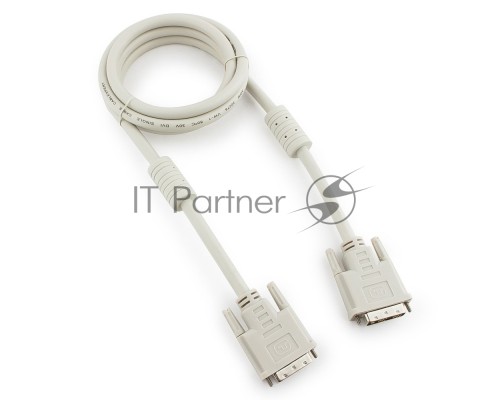 Кабель DVI-D single link Gembird/Cablexpert CC-DVI-6C, 19M/19M, 1.8м, серый, экран, феррит.кольца, пакет Кабель DVI-D single link Gembird/Cablexpert CC-DVI-6C, 19M/19M, 1.8м, серый, экран, феррит.кольца, пакет