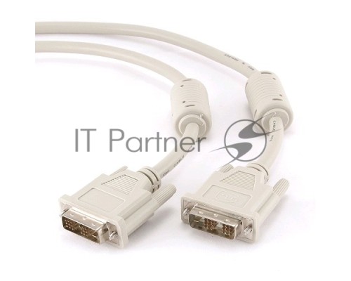 Кабель DVI-D single link Gembird/Cablexpert CC-DVI-6C, 19M/19M, 1.8м, серый, экран, феррит.кольца, пакет Кабель DVI-D single link Gembird/Cablexpert CC-DVI-6C, 19M/19M, 1.8м, серый, экран, феррит.кольца, пакет