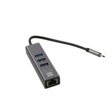 5bites Кабель-адаптер UA3C-45-12BK USB3.1 сетевая карта / 3*USB3.0 / RJ45 1G / AL / GREY