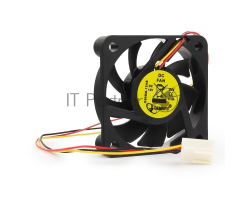 Вентилятор Gembird D50BM-12AS-R, 50x50x10, подшипник, круглый, 3 pin, провод 25 см