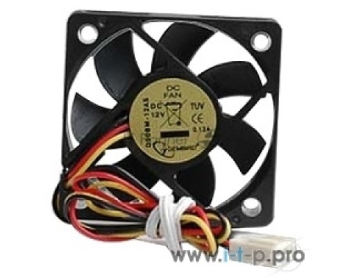 Вентилятор Gembird D50BM-12AS-R, 50x50x10, подшипник, круглый, 3 pin, провод 25 см