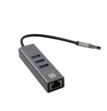 5bites Кабель-адаптер UA3-45-11BK USB3.0 сетевая карта / 3*USB3.0 / RJ45 1G / AL / GREY