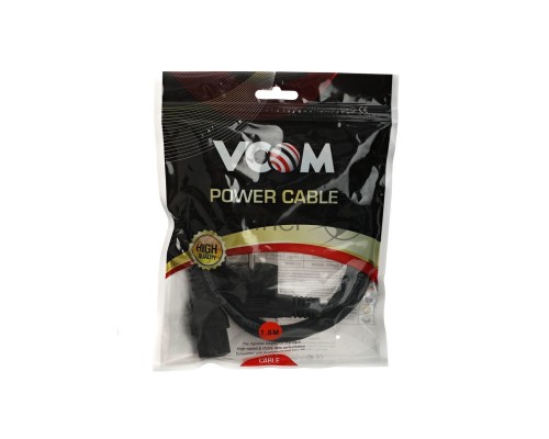 Кабель компьютер-розетка 220V (EURO) <VDE> 3G0,75mm2 VCOM {CE021-CU} 1,8м