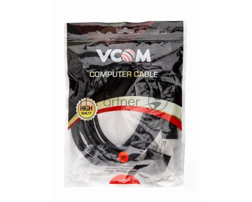 Кабель компьютер-розетка 220V (EURO) <VDE> 3G*0,75mm2 VCOM {CE021-CU} 5м