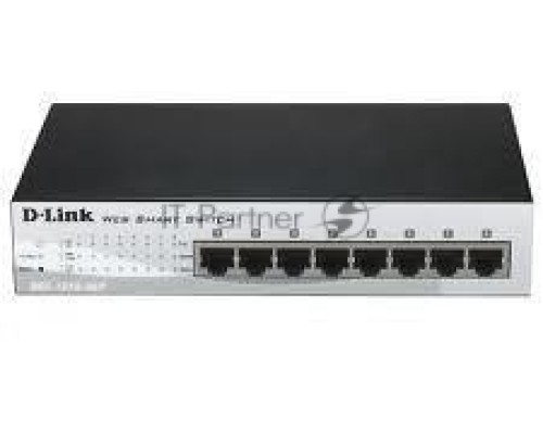 Коммутатор D-Link DES-1210-08P, WEB Smart III Switch with 8 PoE ports 10/100Mbps Fanless, 802.3x Flow Control, Static Port Trunking, 4094 – 802.1Q VLAN, 802.1p Priority Queues ACL, IGMP Snooping, Port mirror