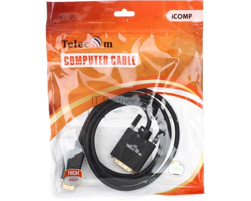 Кабель-переходник DisplayPort---DVI_M/M 1,8м Telecom  <TA668-1.8M> 