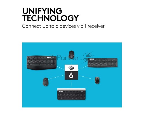 Мышь беспроводная Logitech M720 Triathlon черный, 1000 dpi, радиоканал, Bluetooth, USB, кнопки - 8