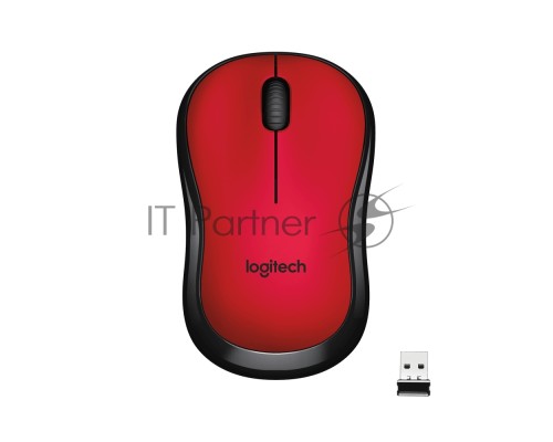 Мышь беспроводная Logitech M220 SILENT красный, 1000 dpi, радиоканал, USB, кнопки - 3