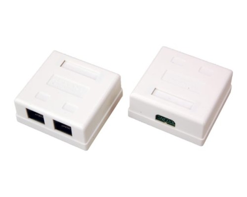 [Розетки и патч-панели] Rexant (06-0105-C) Розетка сетевая LAN, на стену, 2 гнездо 8Р8С (RJ-45), CAT 5е