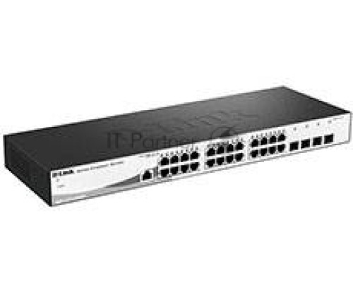  Коммутатор D-Link DGS-1210-28/ME/B1A  PROJ Управляемый коммутатор 2 уровня с 24 портами 10/100/1000Base-T и 4 портами 1000Base-X SFP