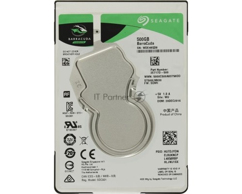 Жесткий диск Seagate Original SATA-III 500Gb ST500LM030 Barracuda (5400rpm) 128Mb 2.5
