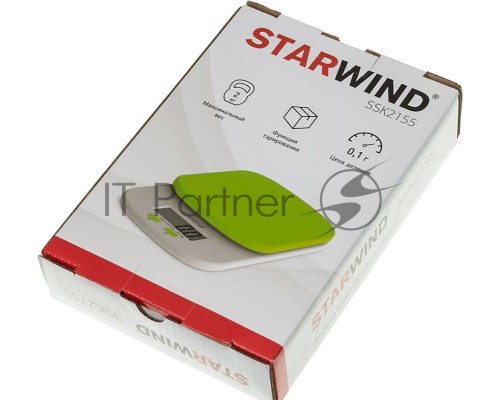 Кухонные весы Starwind SSK2155 макс.вес:2кг зеленый
