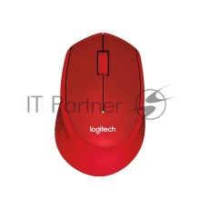 Мышь беспроводная Logitech M330 SILENT PLUS красный, 1000 dpi, радиоканал, USB, кнопки - 3
