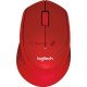 Мышь беспроводная Logitech M330 SILENT PLUS красный, 1000 dpi, радиоканал, USB, кнопки - 3