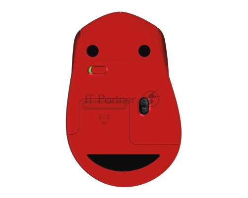 Мышь беспроводная Logitech M330 SILENT PLUS красный, 1000 dpi, радиоканал, USB, кнопки - 3