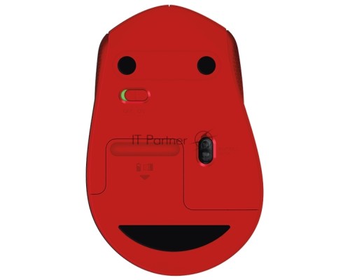 Мышь беспроводная Logitech M330 SILENT PLUS красный, 1000 dpi, радиоканал, USB, кнопки - 3